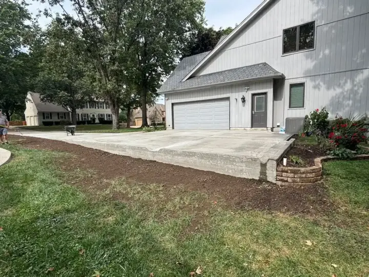 Concrete driveway completed