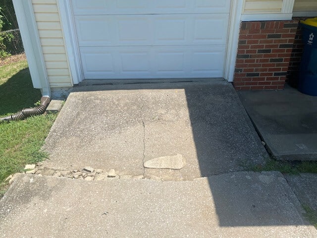 Driveway replacement damaged front view