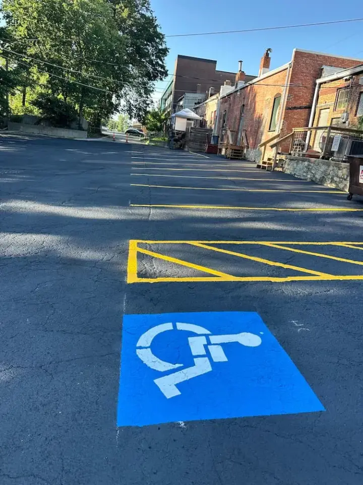 Parking lot seal coat after