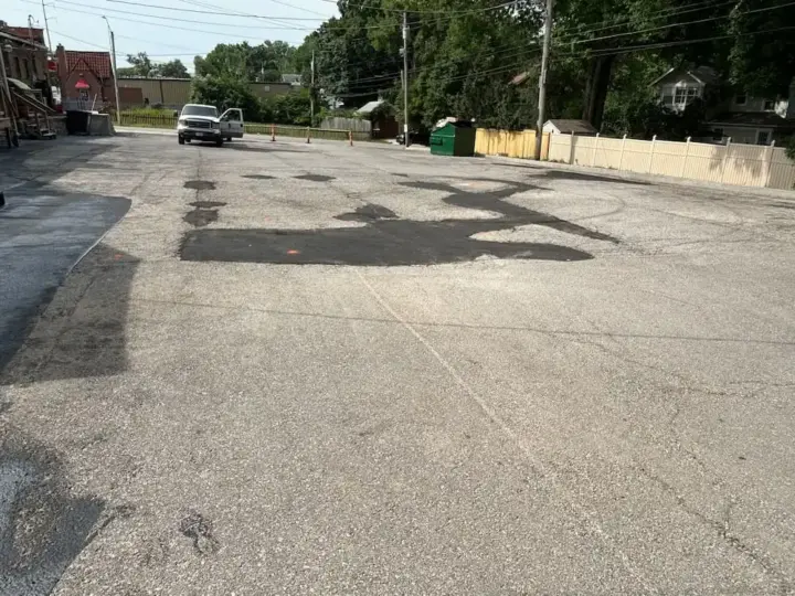 Seal coat before parking lot