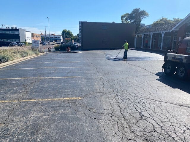 Seal coat strip mall start